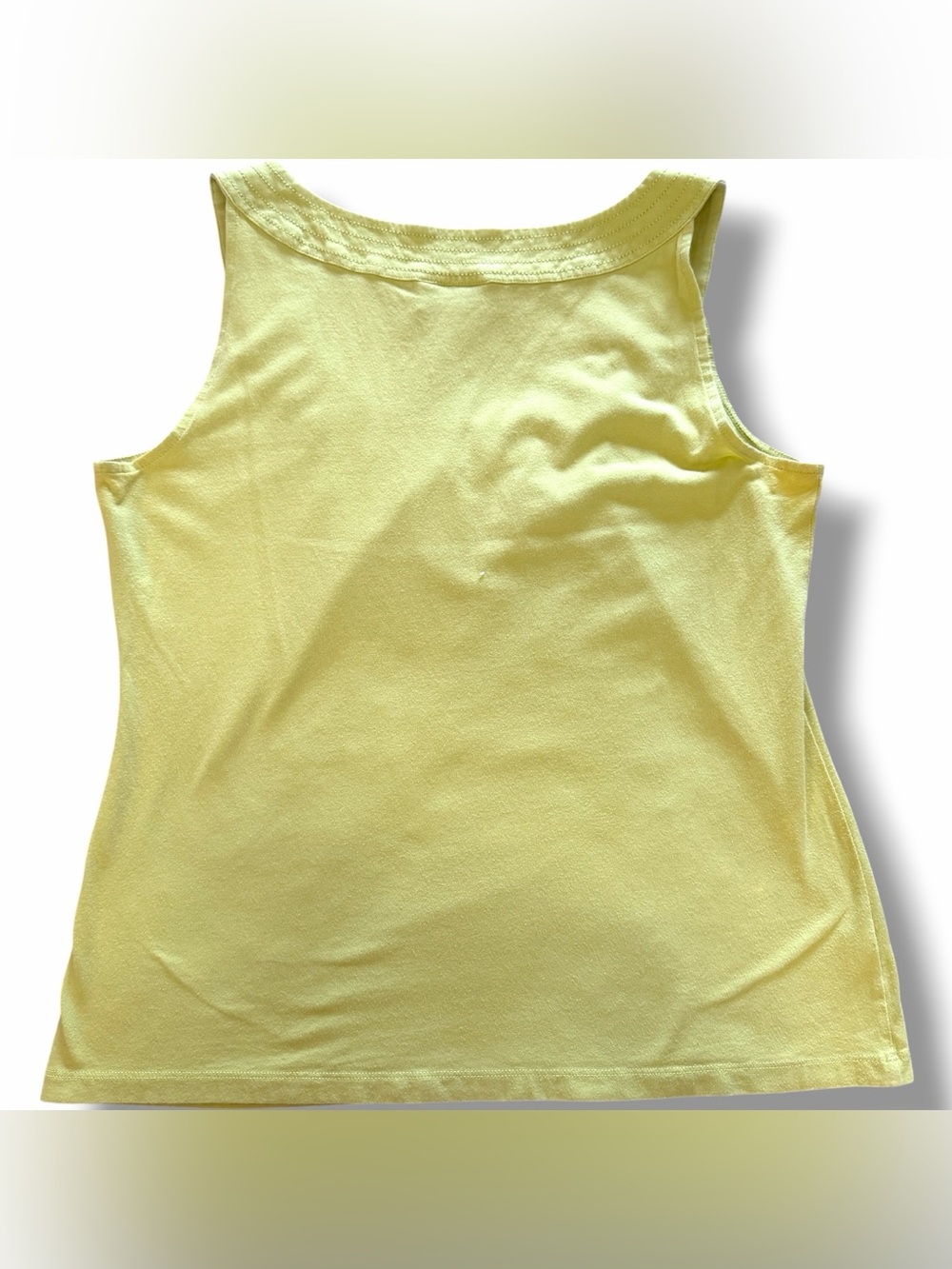 Ann Taylor LOFT Y2K Lime Green Halter Sleeveless Beaded Sequin Tank Top sz Large - Picture 2 of 4